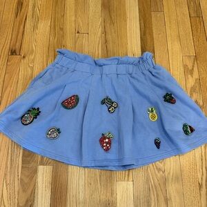 QUEEN OF SPARKLES Blue Skort with Fruit Accents